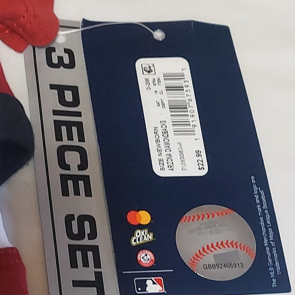 Mlb arizona diamondbacks boys 3 pack bodysuit set size 0-3m. Nwt. - Picture 3 of 8